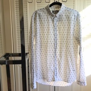Long Sleeve Button Up Shirt with anchor design